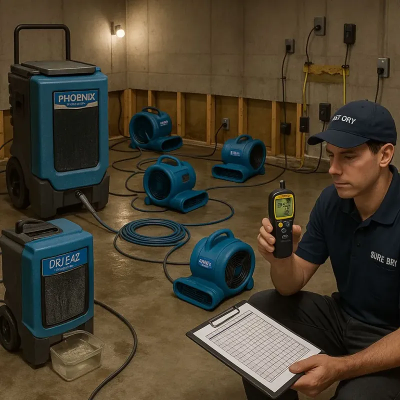 Structural Drying and Dehumidification process in Hoke County, NC
